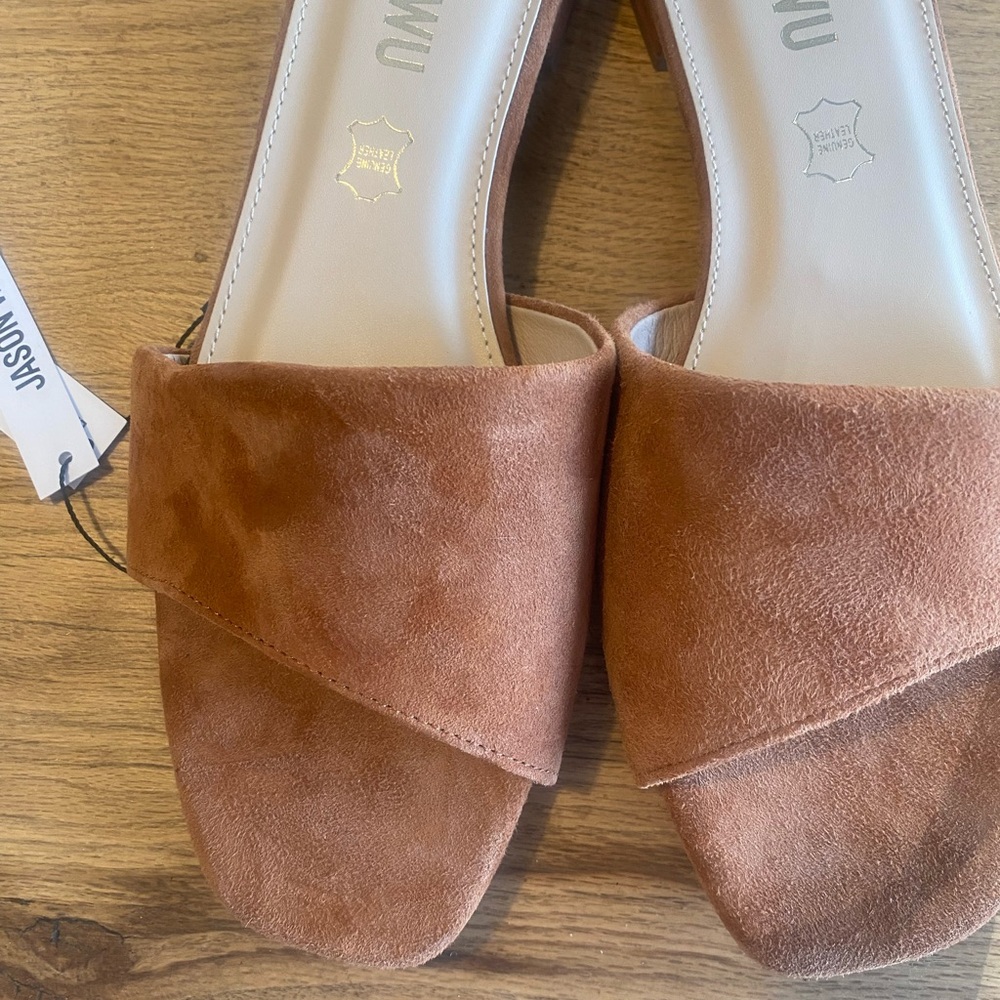 Jason Wu Elegant Tan Suede Slide Sandals Women’s 10‎ NWT - Picture 8 of 9
